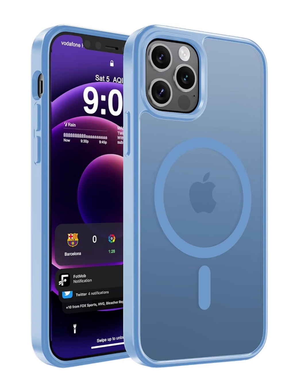 Clear Blue Translucent Magnetic Case iPhone 12/12 Pro - MagSafe Compatible NWT